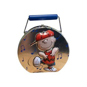 Peanuts Charlie Brown Drum Lunchbox Tin With Handle